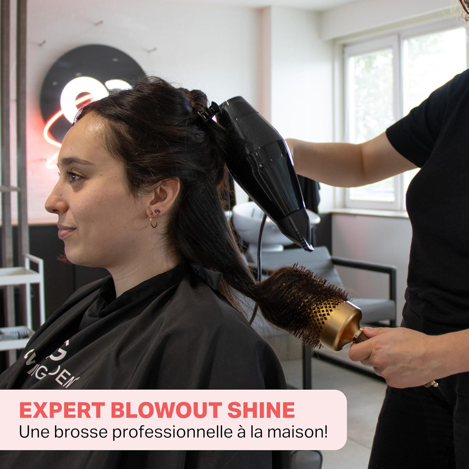 Olivia Garden - Expert Blowout Shine - brosse ronde céramique  - antistatique, effet brillant sans frisottis