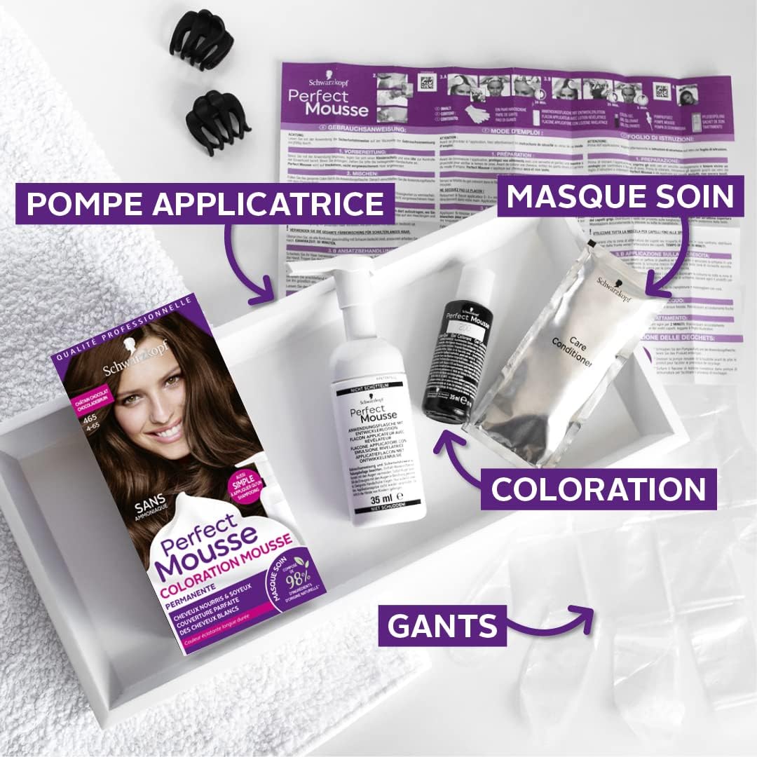 Schwarzkopf - Perfect Mousse - mousse sans ammoniaque, soin naturel - Choco Brownie 365