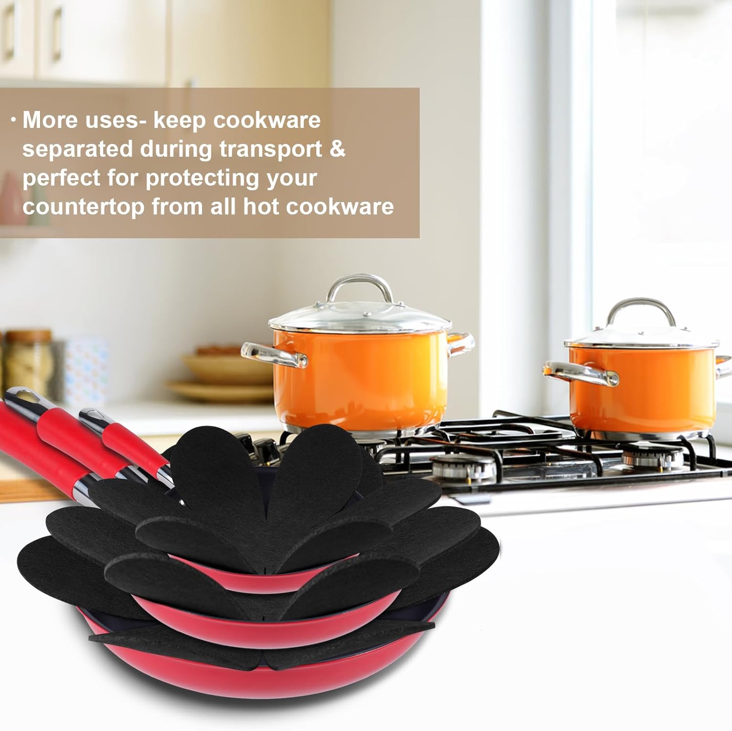 Flintronic - Protection casseroles, série 6 pièces, 32 cm - protège-poêle premium, anti-rayures