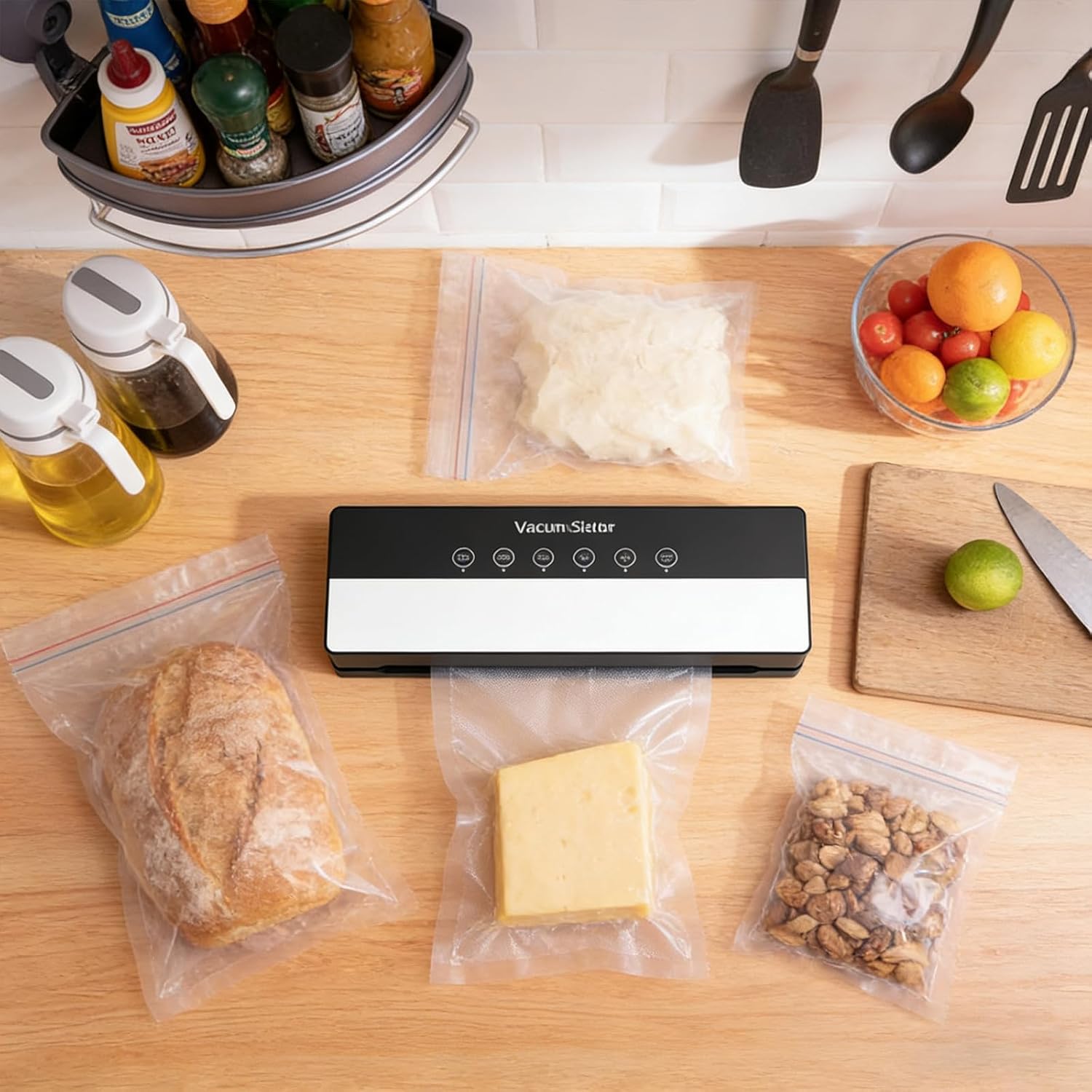 Machine sous vide alimentaire - 5 en 1 - mode sec/humide - 10 sacs inclus