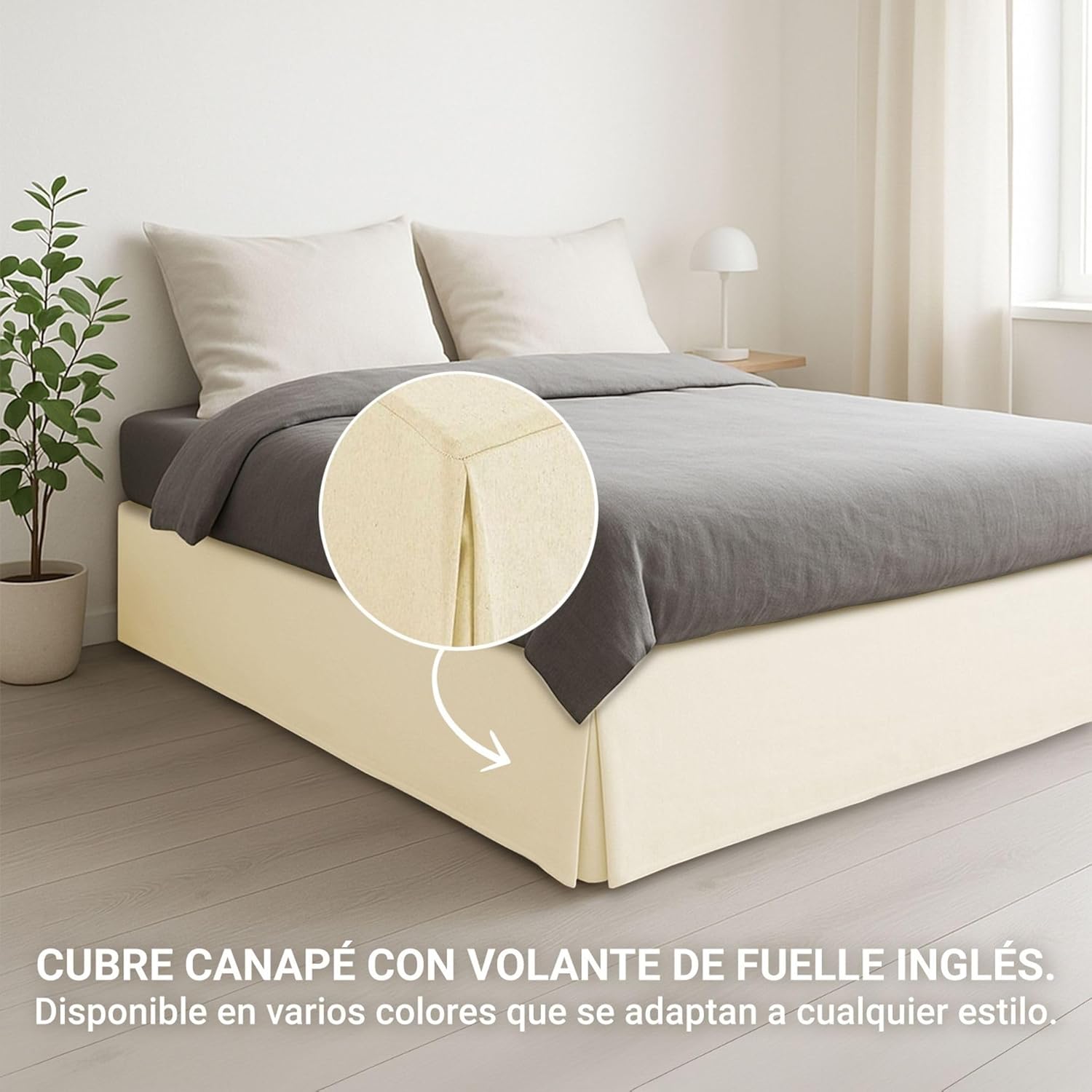 Drap-housse canapé - fabriqué Espagne - 105x190/200cm - beige, antidérapant, respirant