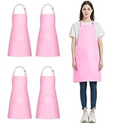 4 Pack Chef Tabliers, Noir Tablier avec 2 Poches, Etanche Réglable Tablier pour Homme Femme,Tabli...