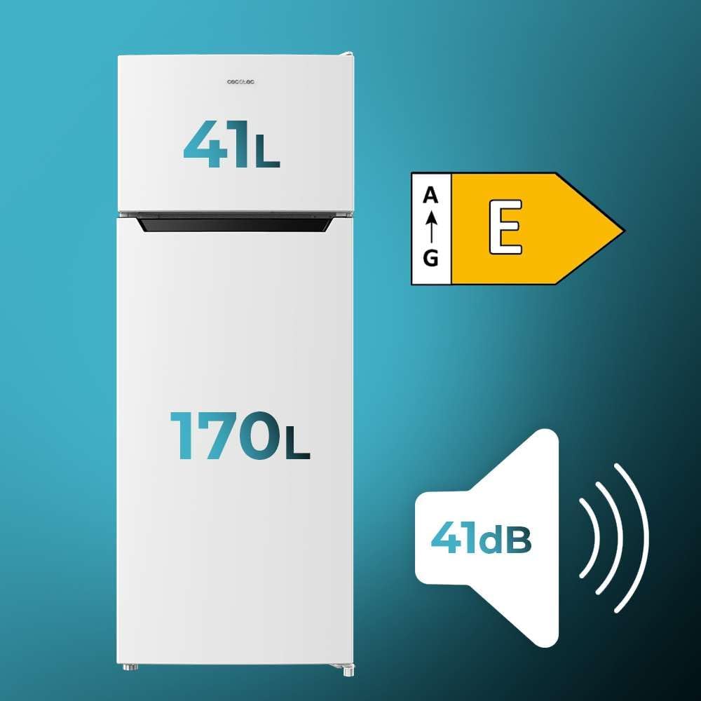 Cecotec - Bolero CoolMarket 2D - 143 cm - 211 L, dégivrage, classe E