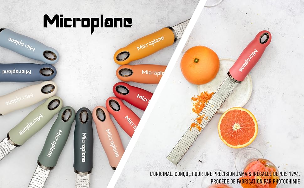 Microplane Râpe à zesteur pour Agrumes, Parmesan, Gingembre, Chocolat et Noix