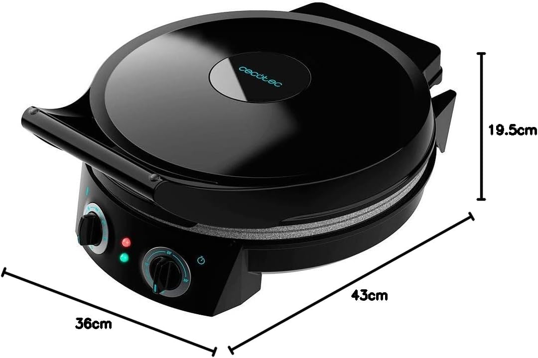 Cecotec - Fun Pizza&Co - Ø31cm - 1800W, grill, timer 30min, rockstone, plaques 180°