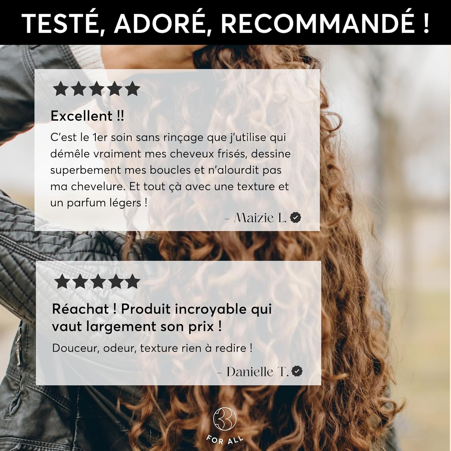 Crème cheveux bouclés - soin 2-en-1, définition et démêlage - 250ml