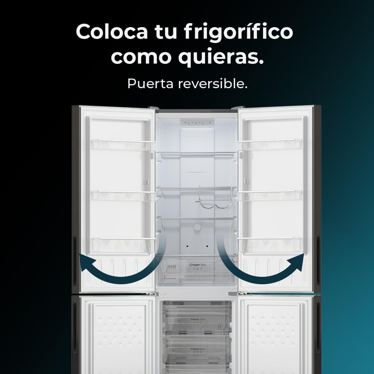 Cecotec - Bolero CoolMarket Combi - 250L - Inverter, No Frost, porte réversible