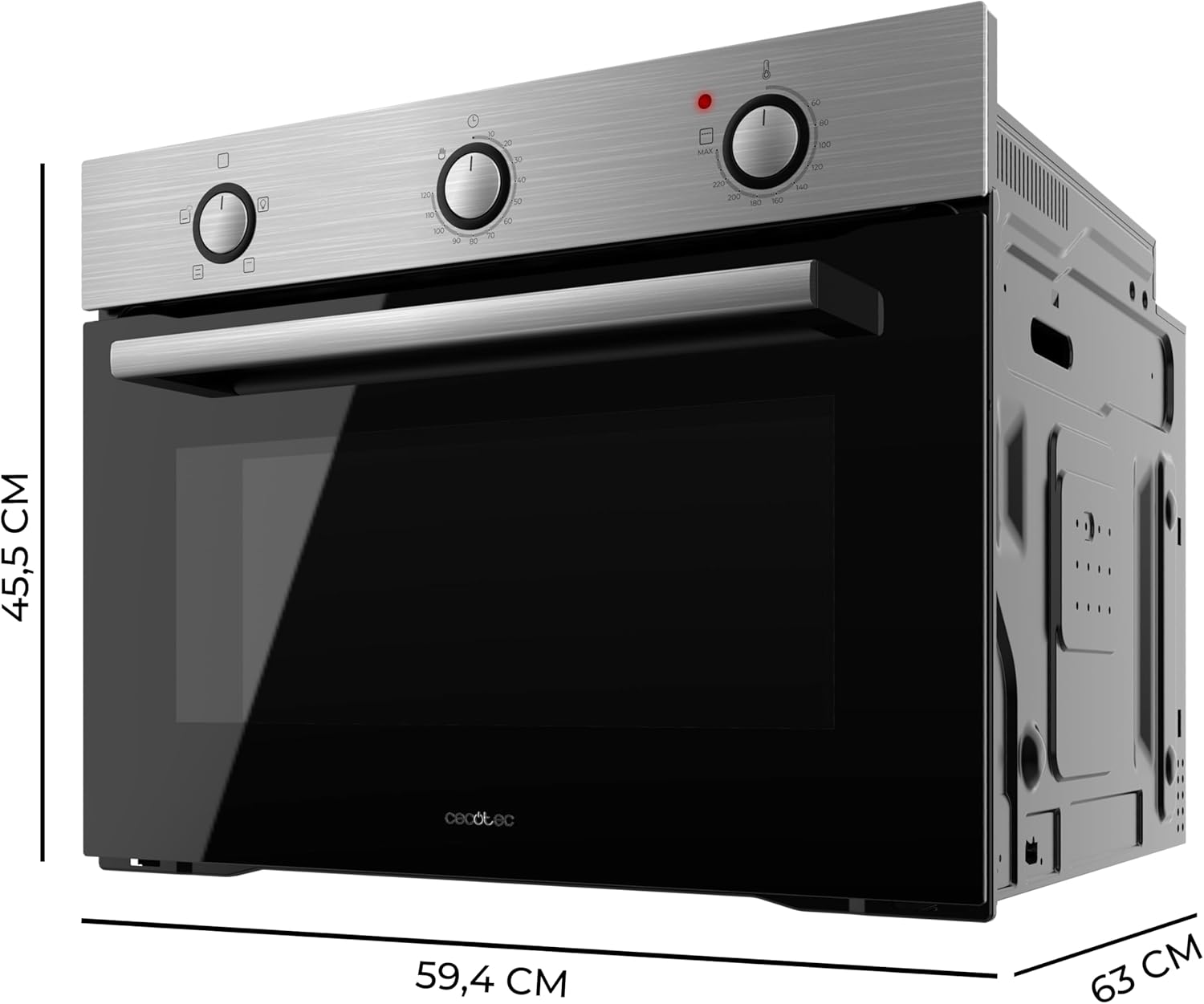 Cecotec - Four encastrable Bolero Hexa - 45 cm - 56L, 2600W, Inox, 4 fonctions, A, C134500