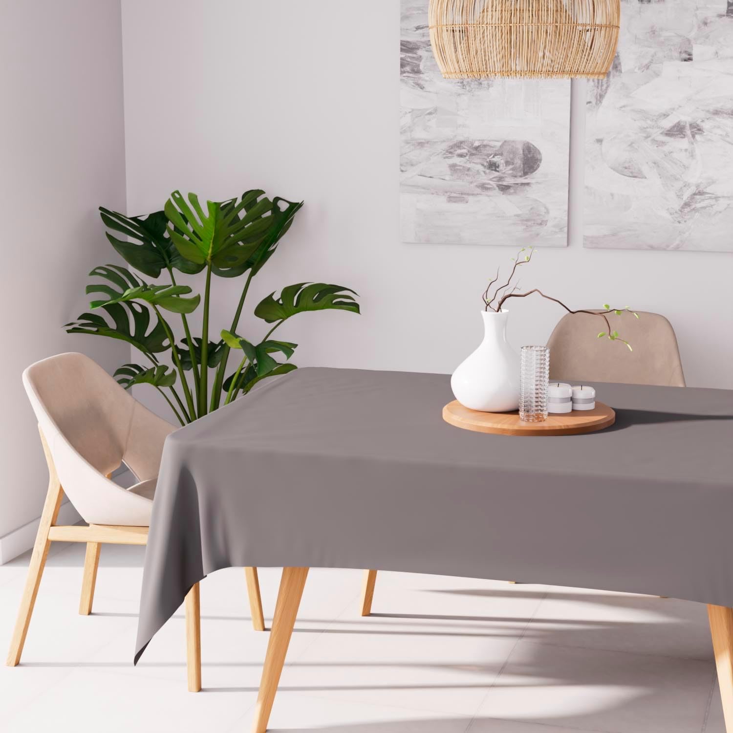 Soleil d'Ocre - Alix série - 160x270 cm - nappe anti-taches, gris