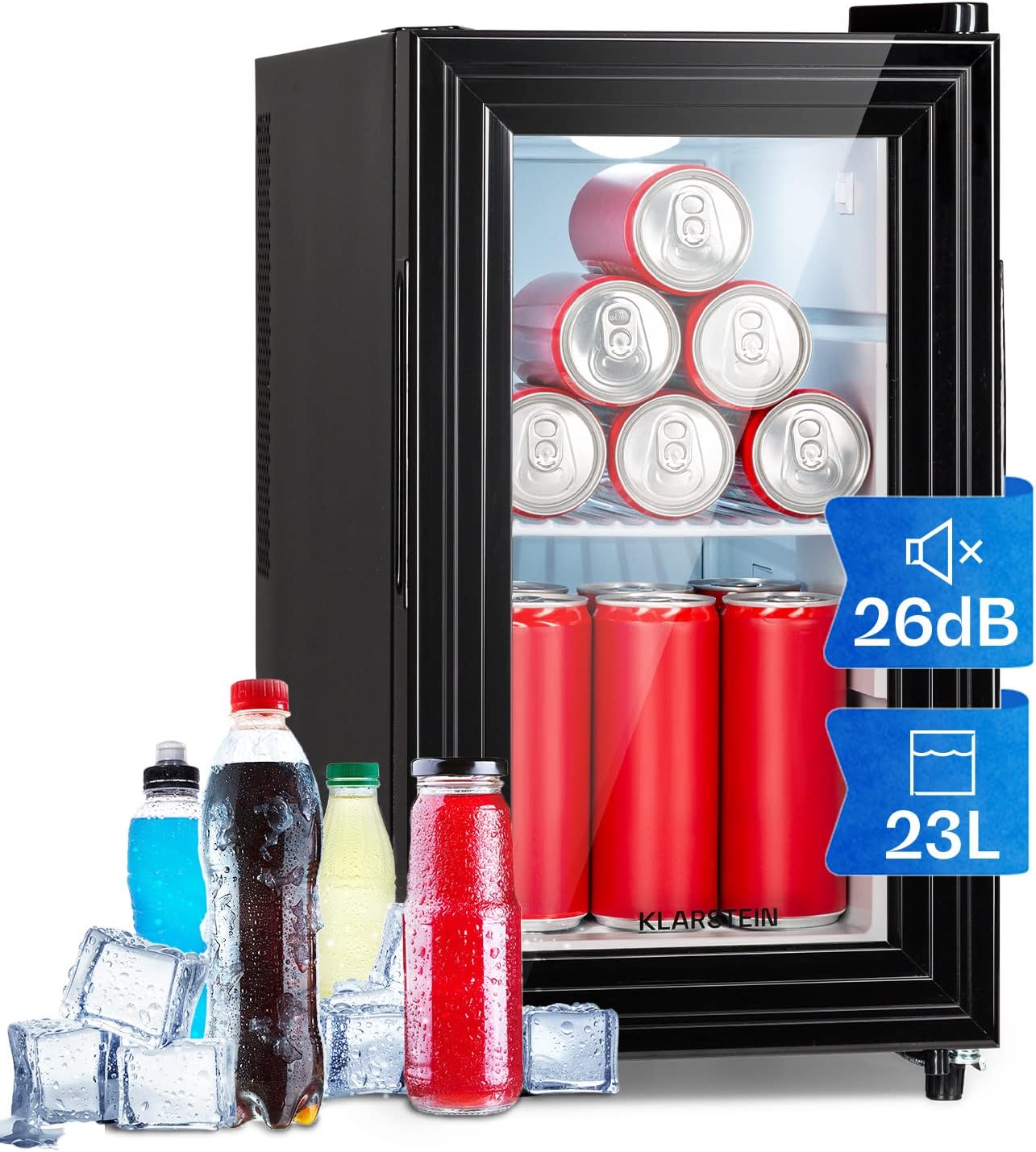 Klarstein - mini frigo 23L - étagères réglables, 5-18°C, silencieux