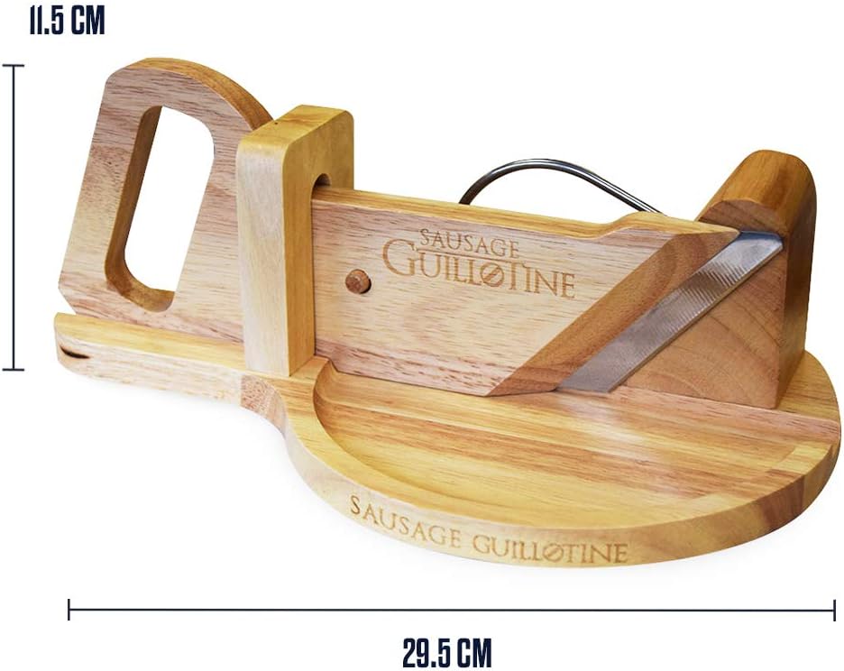 Mikamax - Guillotine à saucisse bois massif - coupe légumes et fromage