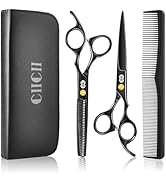 CIICII Kit Ciseaux Coiffure Professionnel, Ciseaux de Coiffure (6,7 Pouces Ciseau Cheveux & Cisea...
