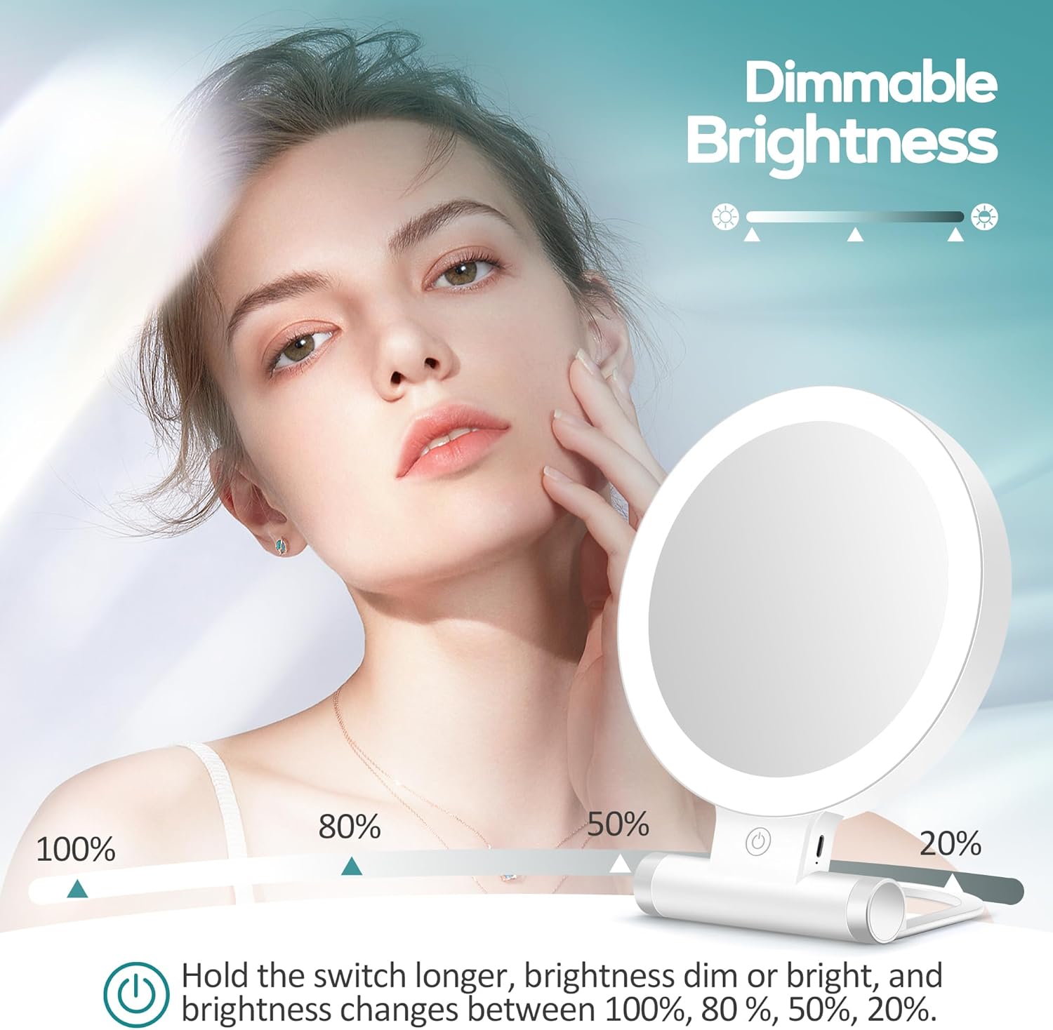 B Beauty Planet - miroir lumineux 30X/1X - blanc - grossissant, courtoisie