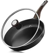 SENSARTE Poêle 24 cm avec Couvercle, Anti-adhésif Sans PFOA, Compatible Induction, Manche Restant...