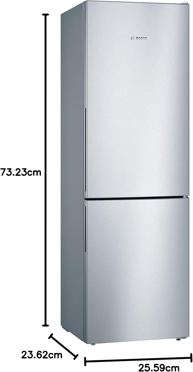 Bosch - réfrigérateur congélateur Série 4 - 186x60cm, 214L/94L, inox - KGV36VLEAS