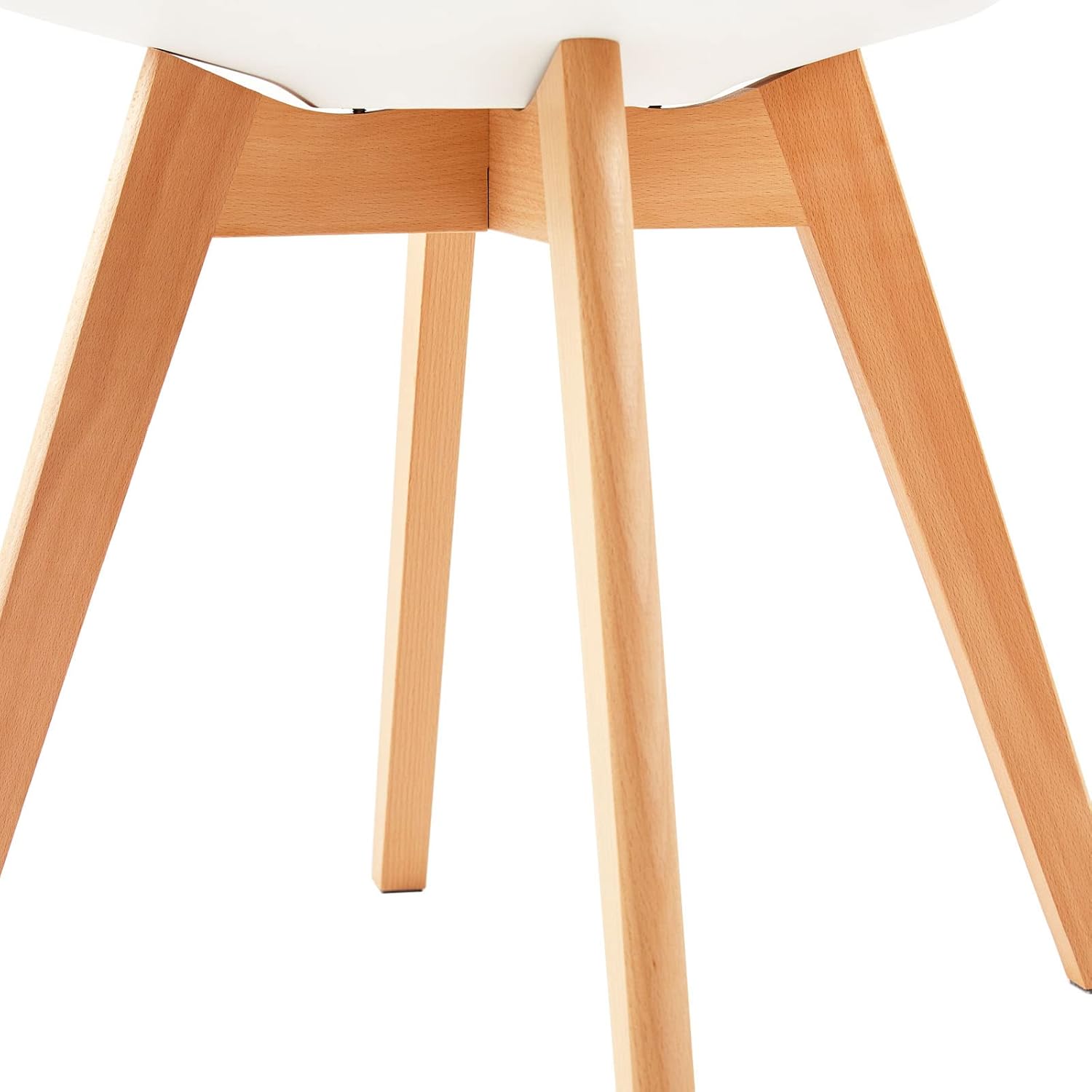 EGGREE - chaises scandinaves - bois hêtre, cuir PU, rembourrées, blanc/marron