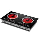 Plaque Vitrocéramique 2 Feux, Cooksir, Plaque de Cuisson avec Prise, Portable et Encastrable, Cha...