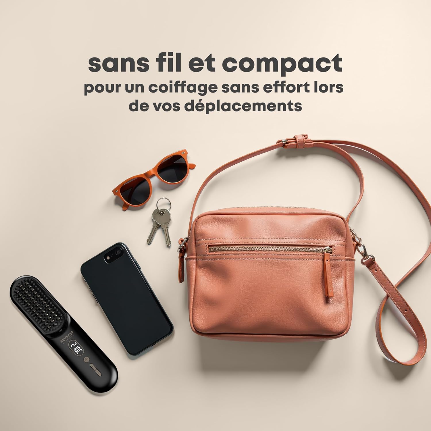 REVAMP - Straight & Go - Brosse lissante, ionique, USB-C, 60min