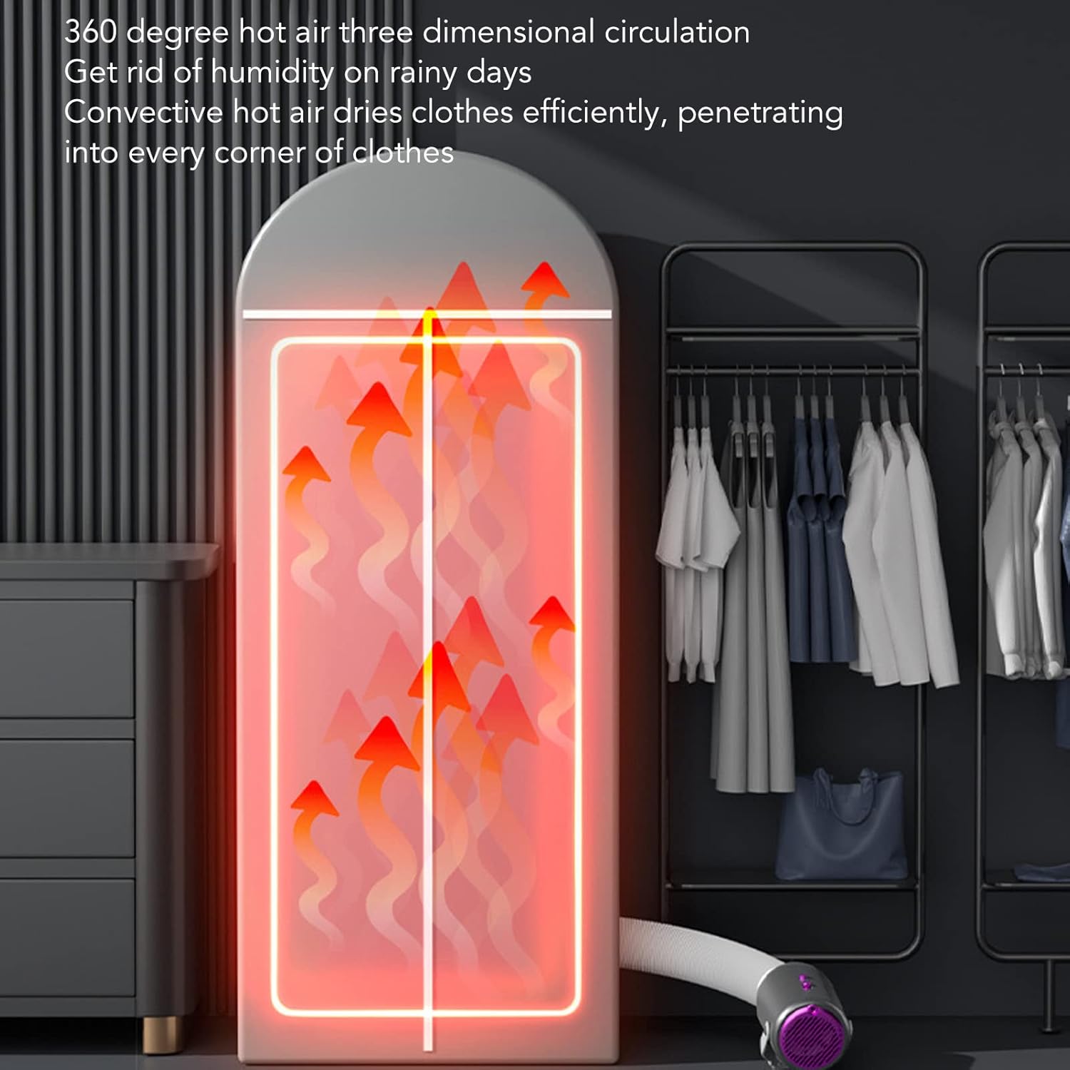 Sèche-linge portable - mini format - compact - housse tissu, électrostatique