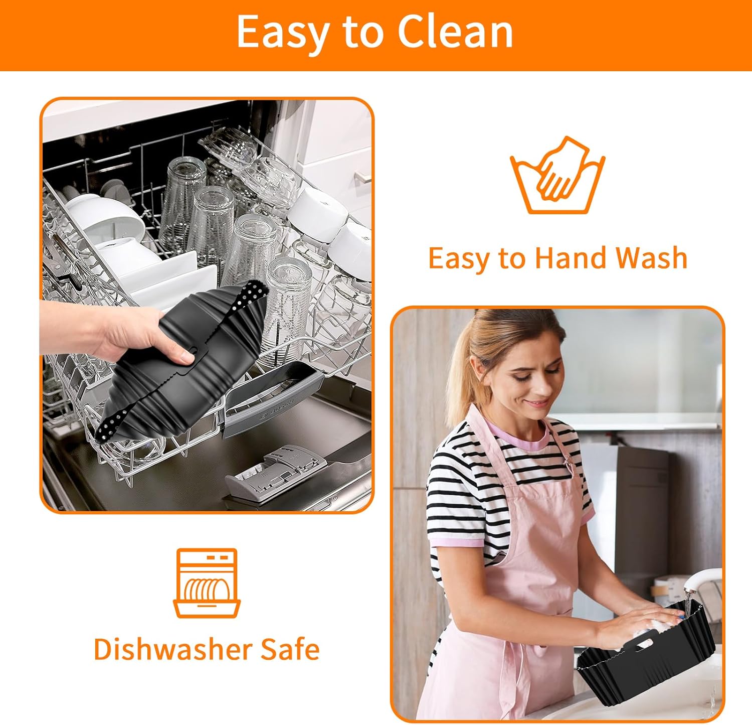 Moule silicone air fryer double, accessoires cuisine, 9.5L, SL400EU