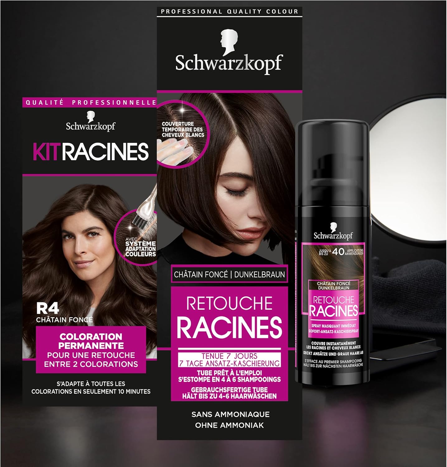 Schwarzkopf - Kit Racines Blond BR1 - coloration permanente - couvre cheveux blancs, huile nourrissante, Retouche BR1