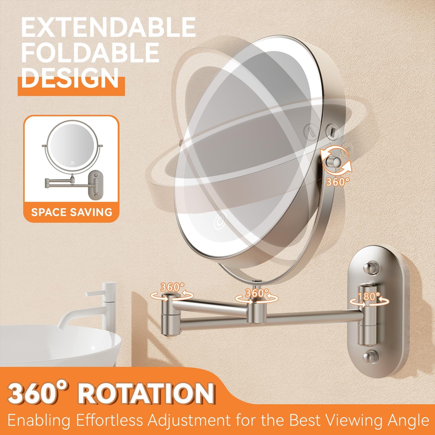 Auxmir - miroir mural lumineux 8