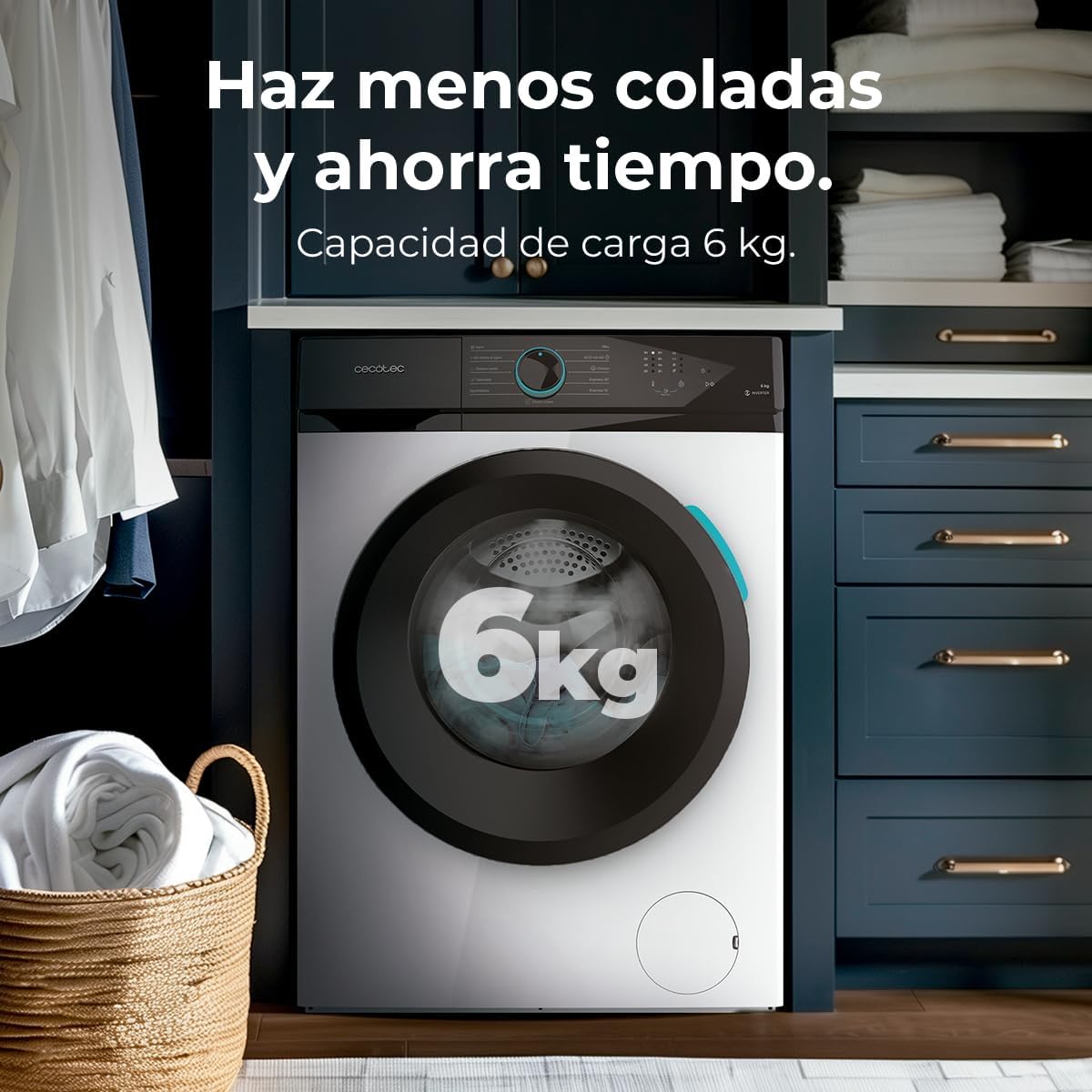 Cecotec - Bolero DressCode 6110 - 6kg, Inverter, 11 programmes, 1600W, 1200rpm