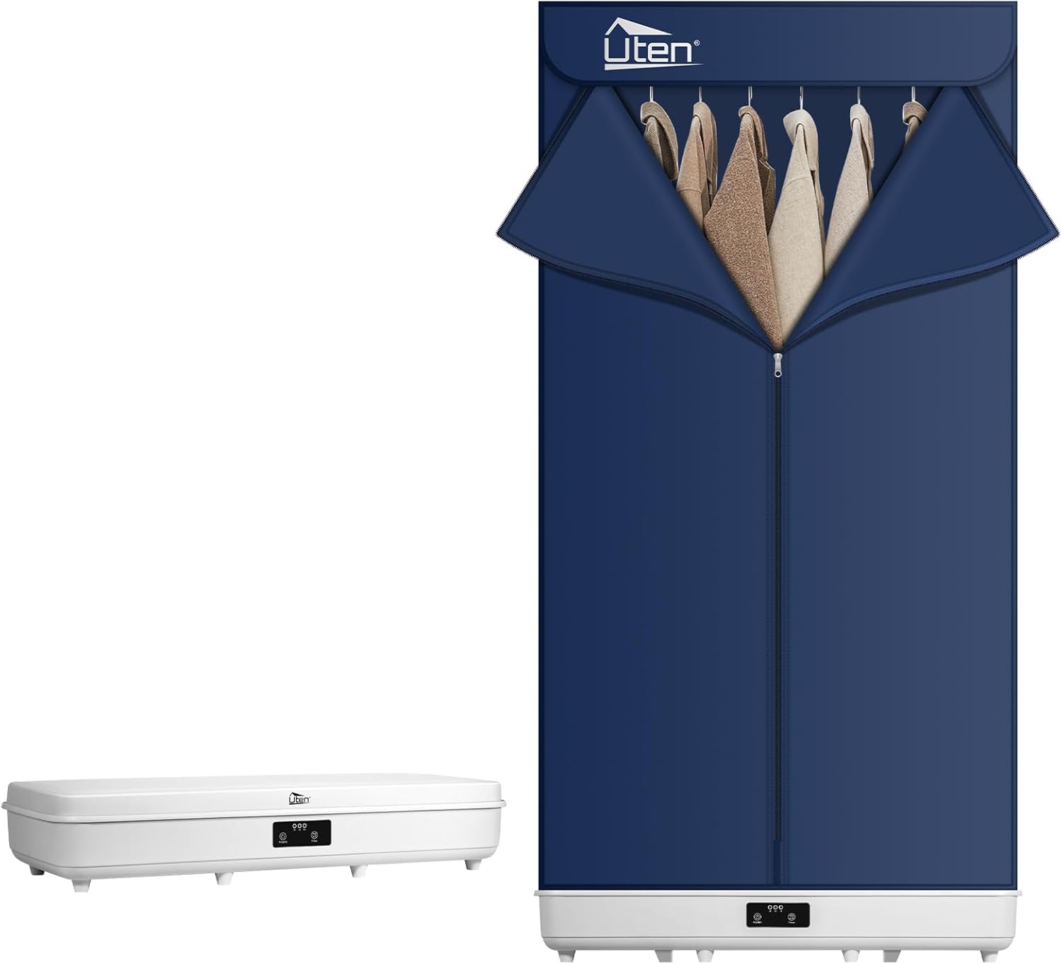 Uten - sèche-linge portable 1500W - amovible, télécommande, housse rangement