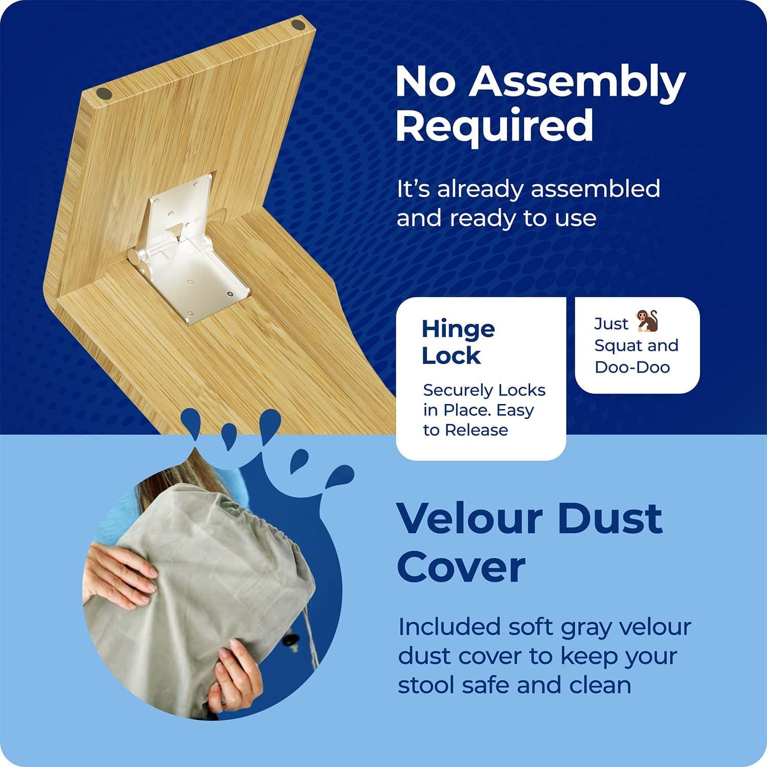 Squatty Potty - Oslo Pliante - 7 pouces - tabouret bambou pliable, brun