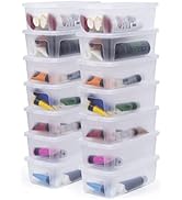 Iris Ohyama, Lot de 14 boîtes de rangement, 5 L, transparent, empilable, salon, chambre - Modular...