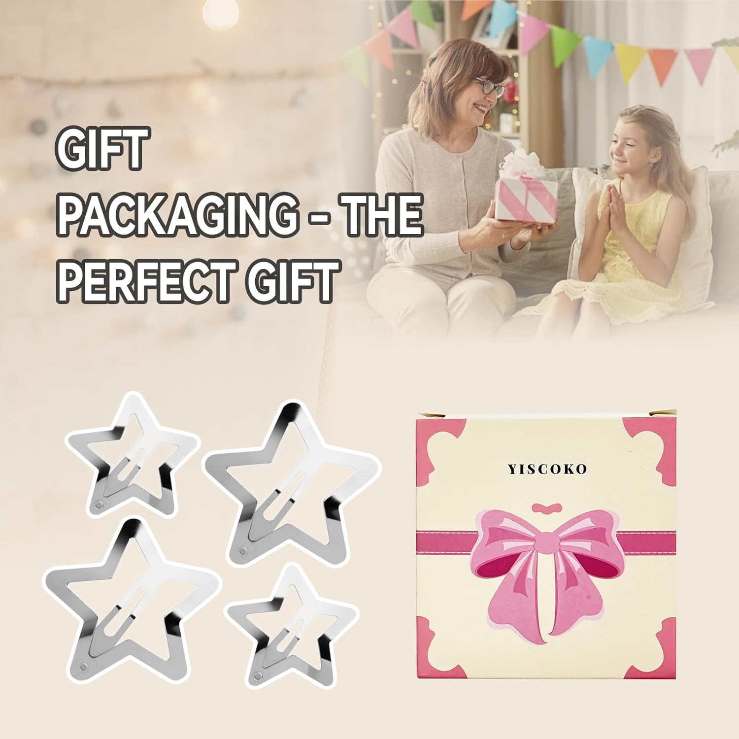 Pinces à cheveux - lot de 20, étoile argentée, style Y2K, accessoires fille