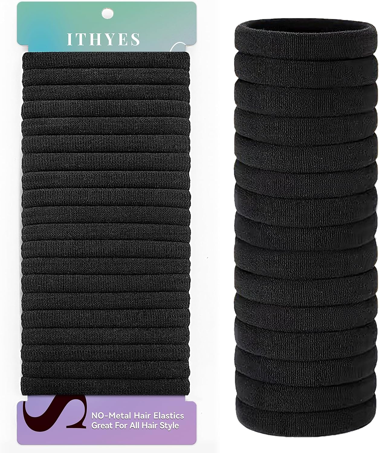 Elastique cheveux - lot 20 pièces - noir - accessoires coiffure, petit format