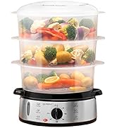 alpina Cuiseur Vapeur - Cuit Vapeur Electrique 800W - Cuisson Vapeur avec 3 Couches - Sans BPA - ...