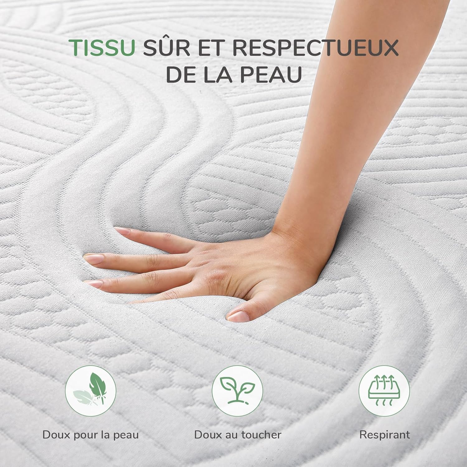 Novilla - surmatelas gel mémoire de forme - 120x190 cm - 5 cm, housse lavable, antidérapant