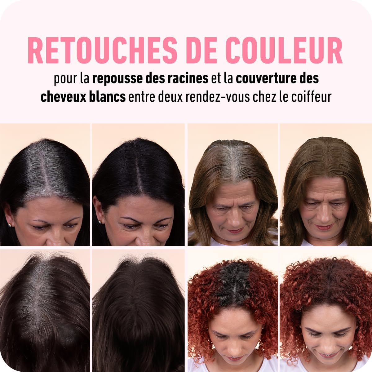 BOLDIFY - poudre de racine cheveux - 4g - couvre racines, camoufle gris, effet naturel
