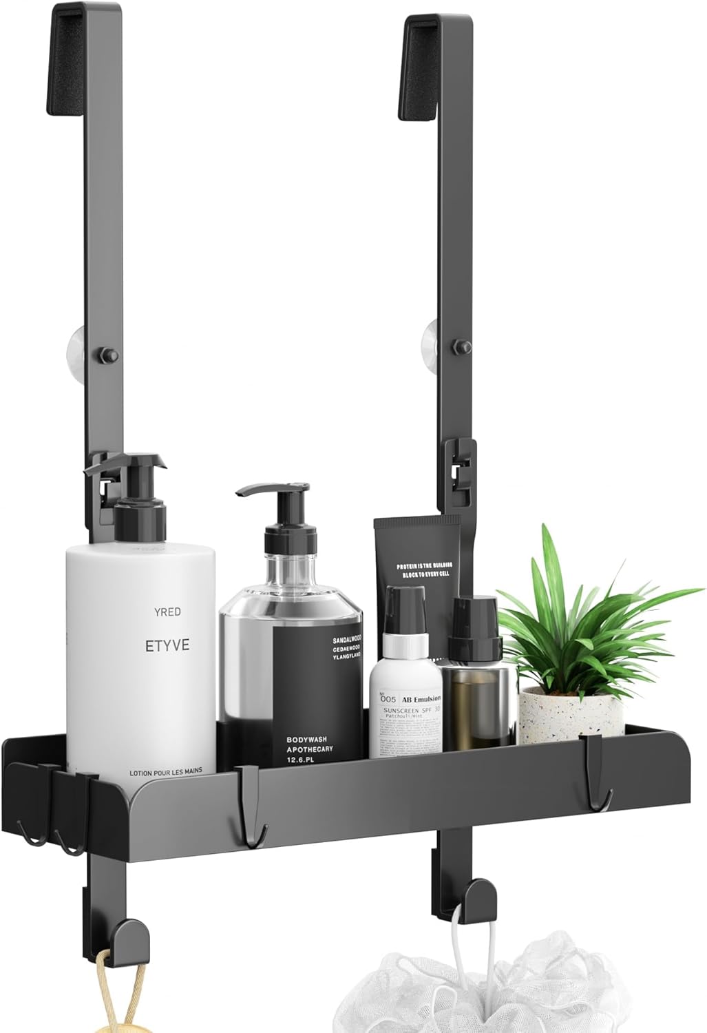 Étagère de douche - suspendue sans perçage, 31,2x10,5cm, 4 crochets