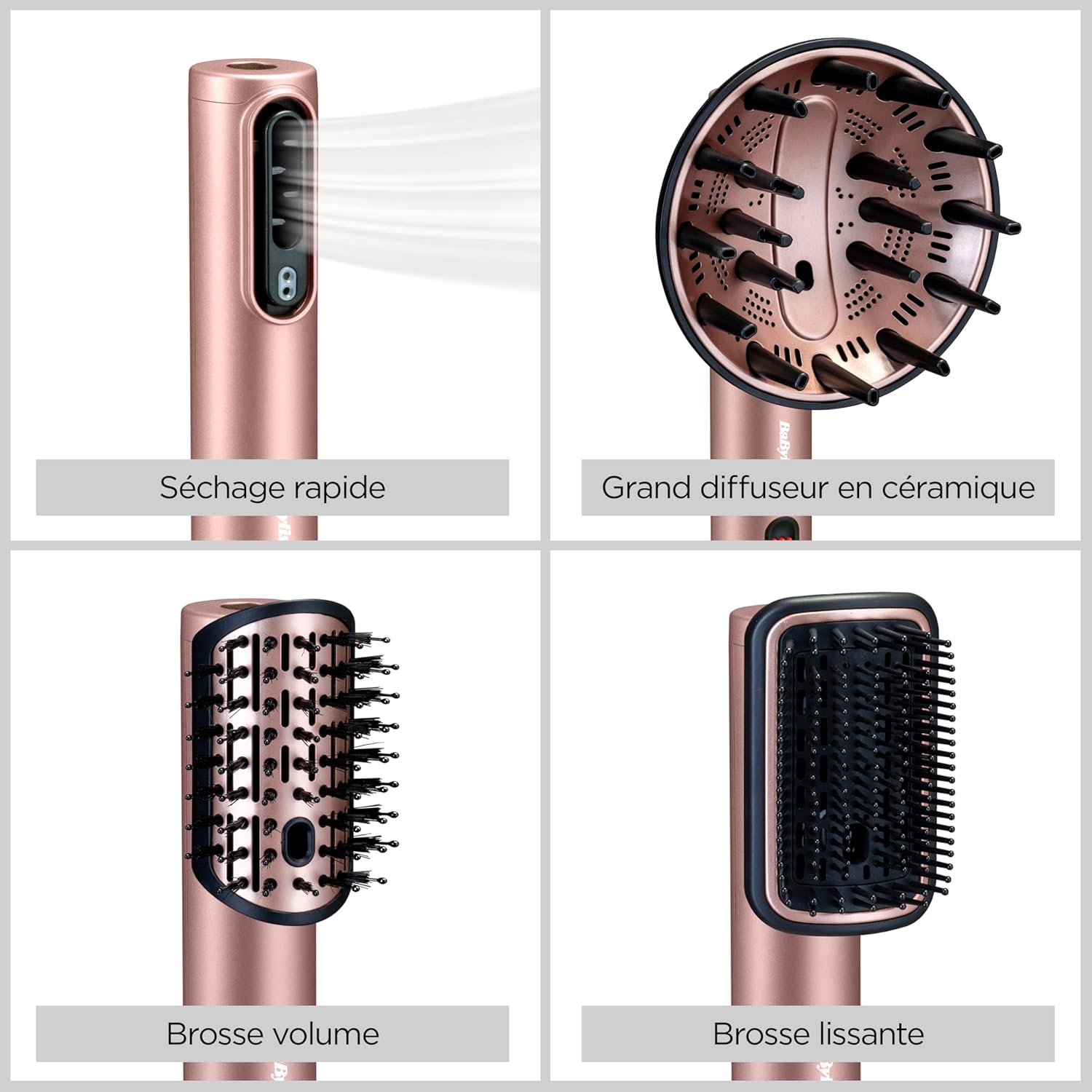 BaByliss - Air Wand - styler 4-en-1, ionique, diffuseur, vanity - AS6556E