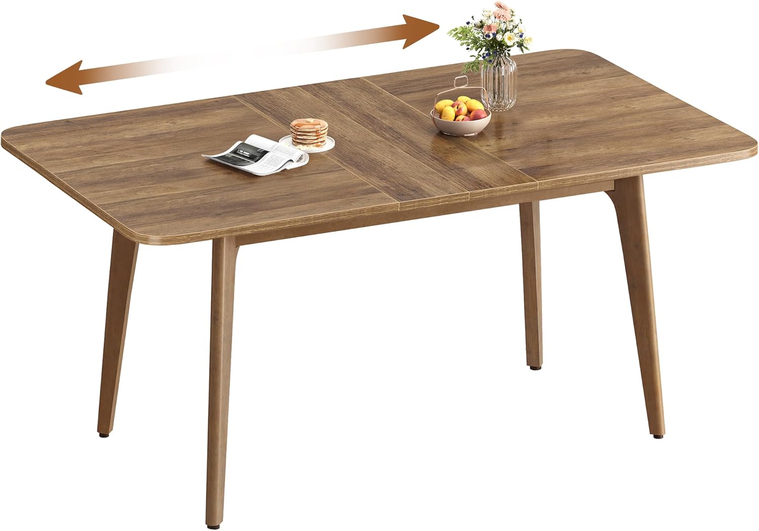 VASAGLE - Table extensible design épuré, 120kg, marron miel, KDT090K01