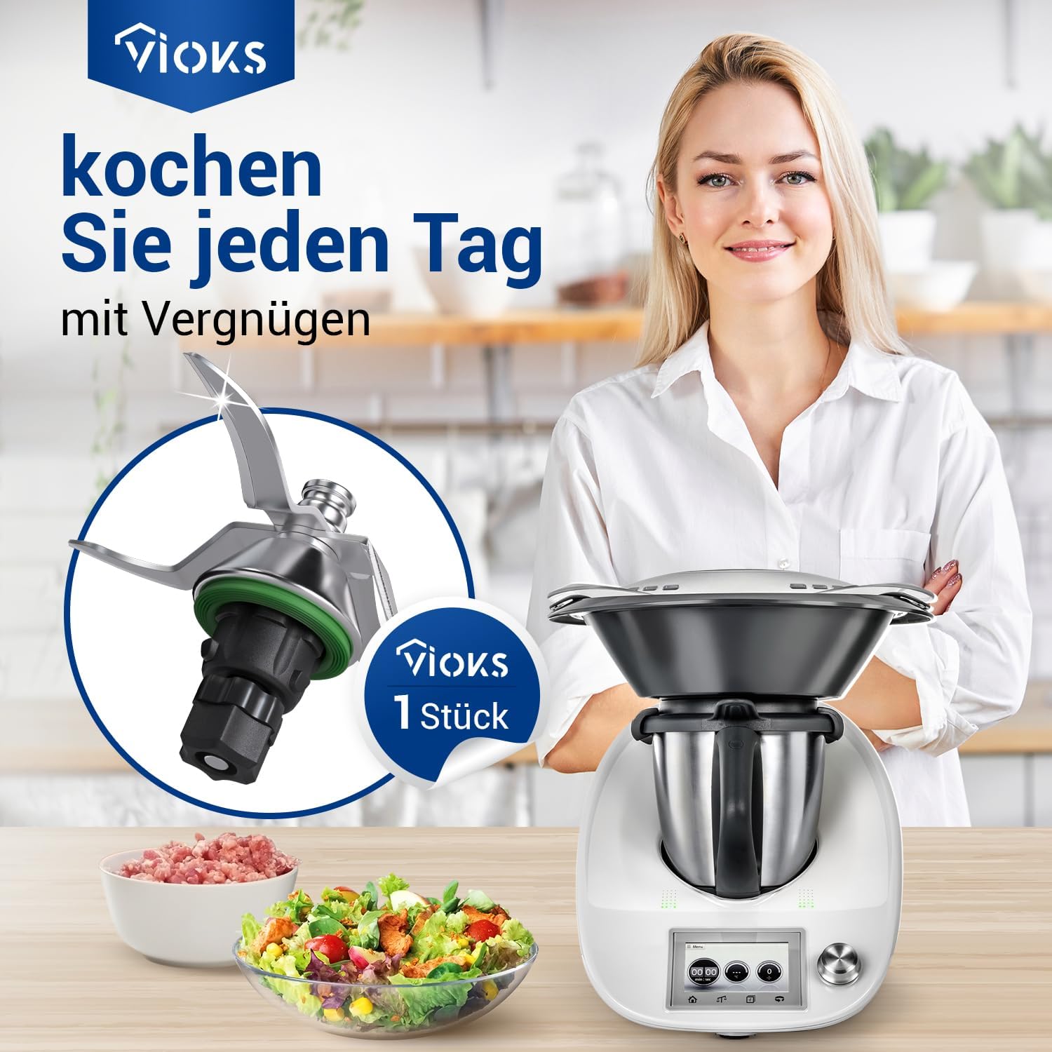 Vioks - lame de robot Thermomix, inox SUS420, accessoire TM5