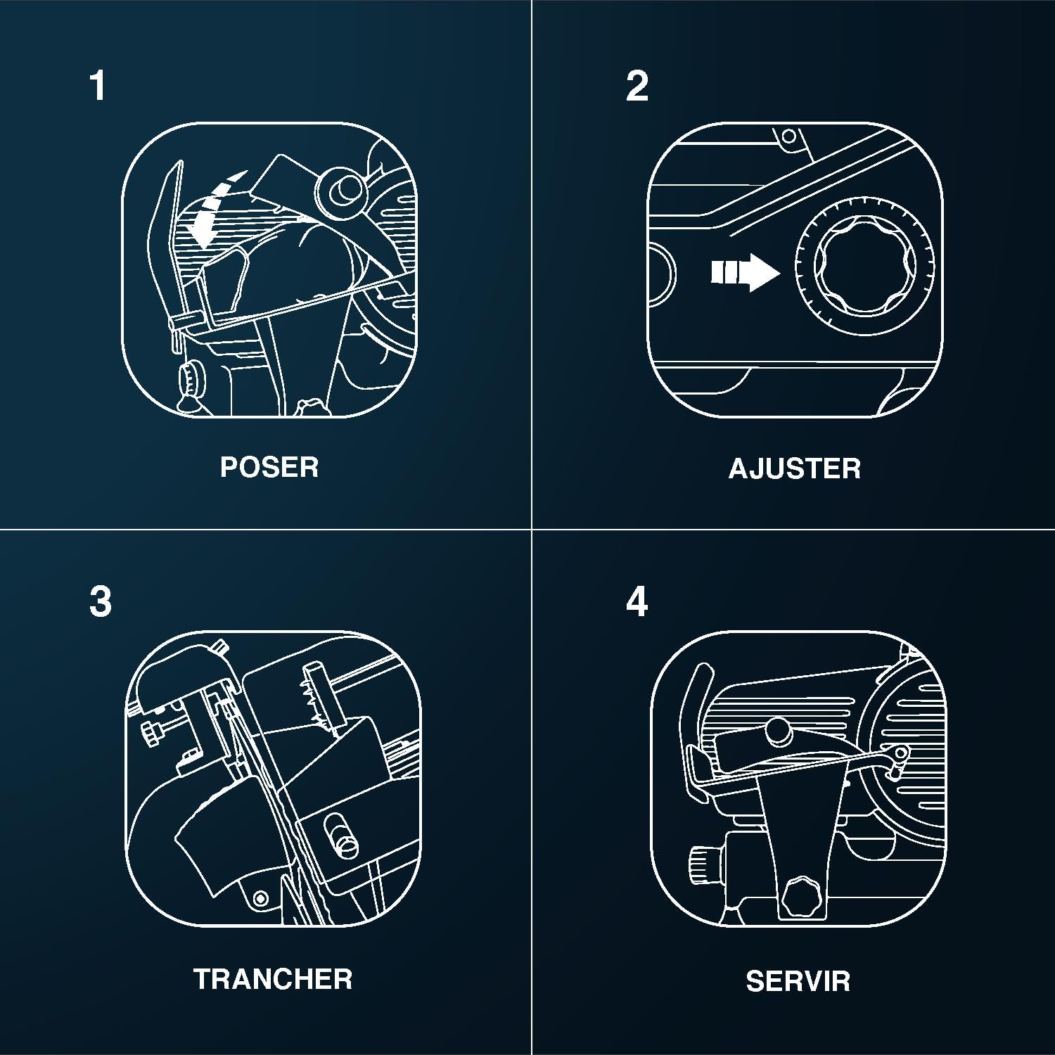 H.Koenig - trancheuse professionnelle - lame 25 cm - coupe 0-12 mm, aiguiseur intégré - MSX254