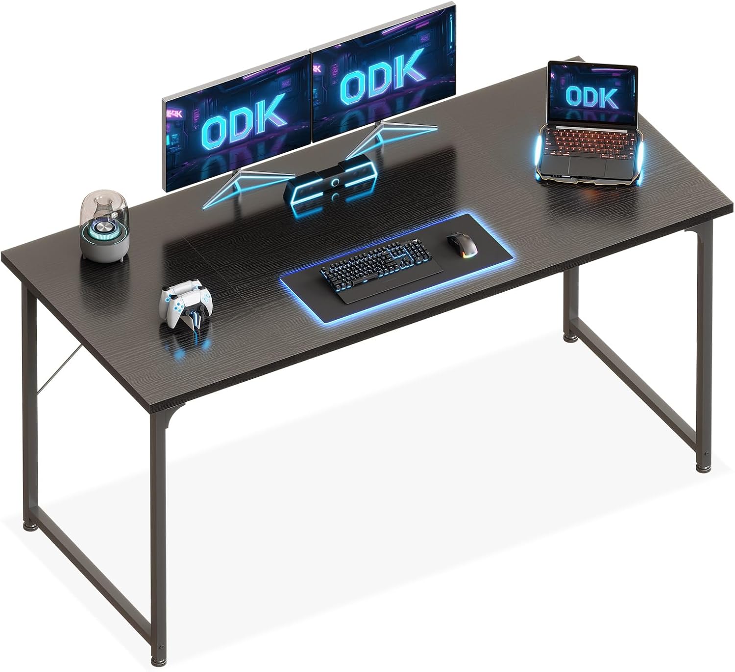 Bureau d’ordinateur - 160x55 cm - Table informatique et écriture, noir