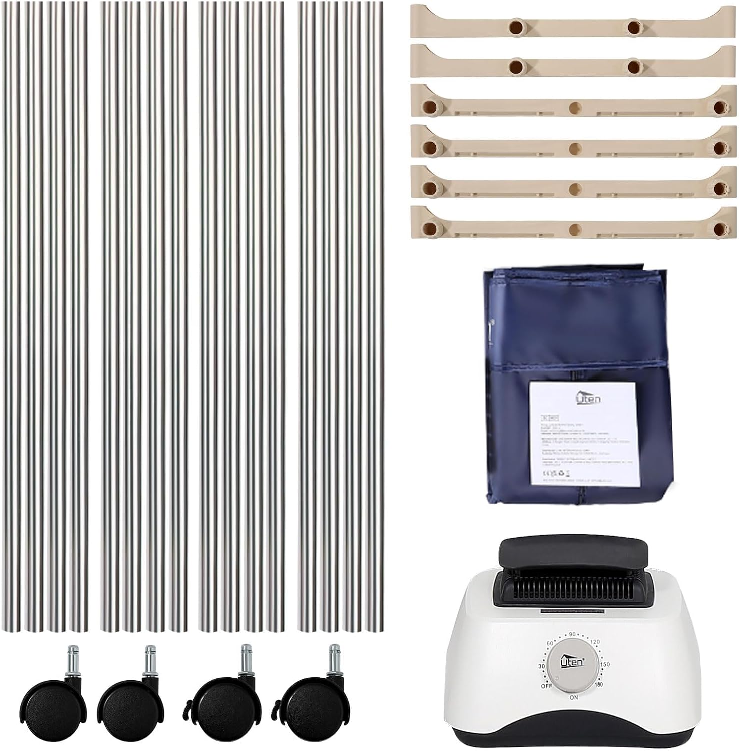 Sèche-linge portable double couche, 1500W, minuterie réglable, armoire