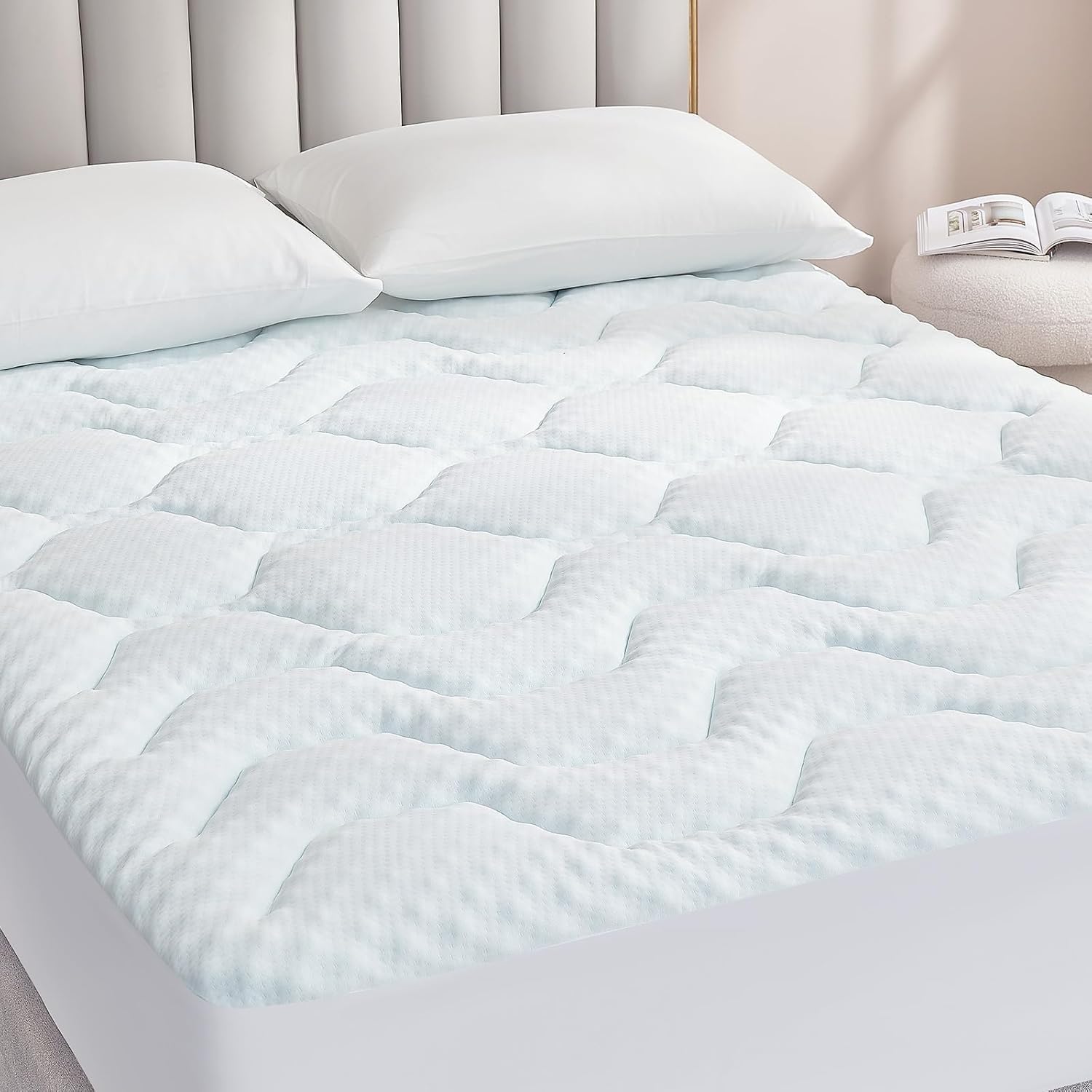EHEYCIGA - Surmatelas mémoire de forme - 180x200cm - fibre rafraîchissante, poches profondes