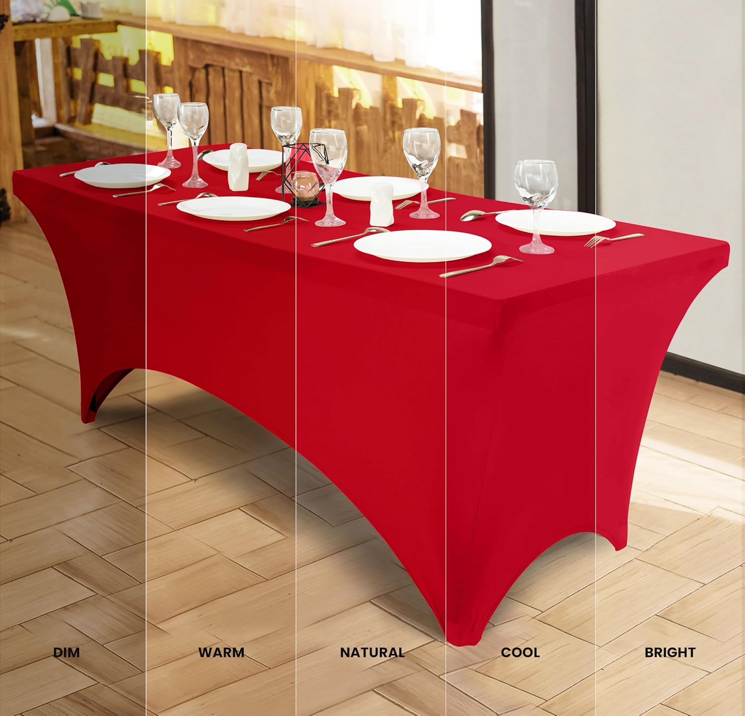 Utopia Kitchen - nappe extensible - 183 cm - lavable, infroissable, lot de 2, rouge