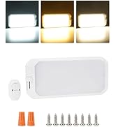 avec trois options de température de couleur affichées : blanc froid, blanc chaud et blanc neutre. Comprend une télécommande, des vis de montage et des ancrages muraux