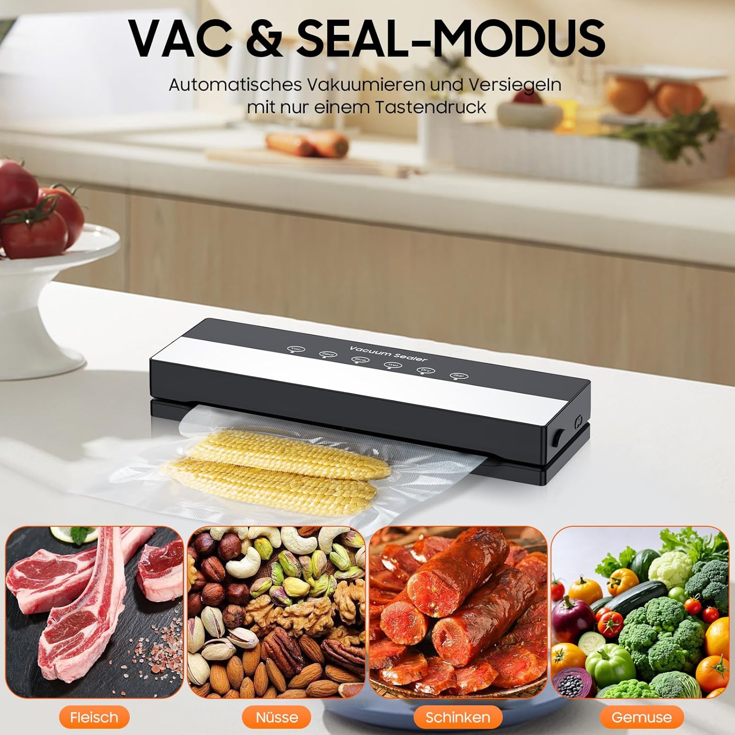 Machine sous vide alimentaire - 5 en 1 - mode sec/humide - 10 sacs inclus