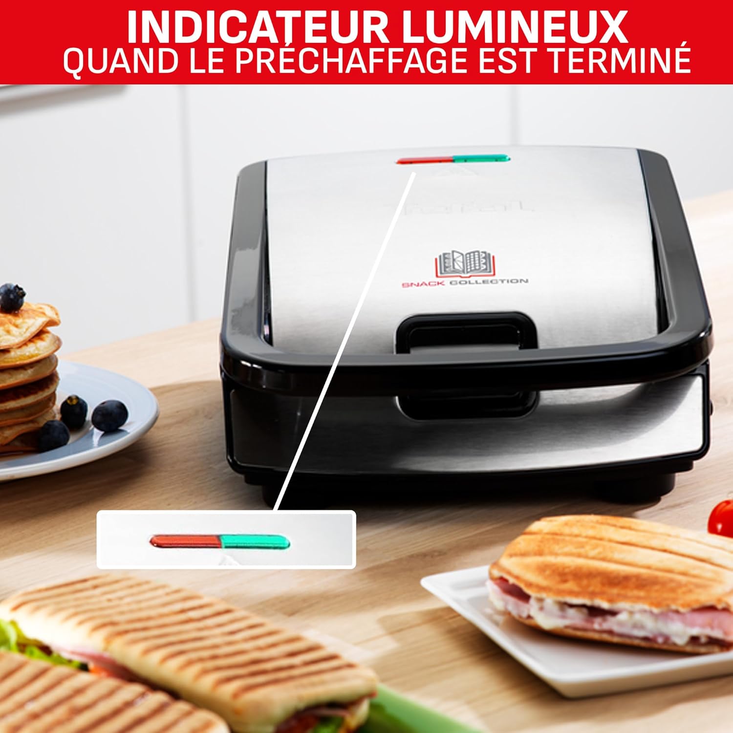 Tefal Snack Collection - 2 plaques, rangement/nettoyage facile, SW853D12