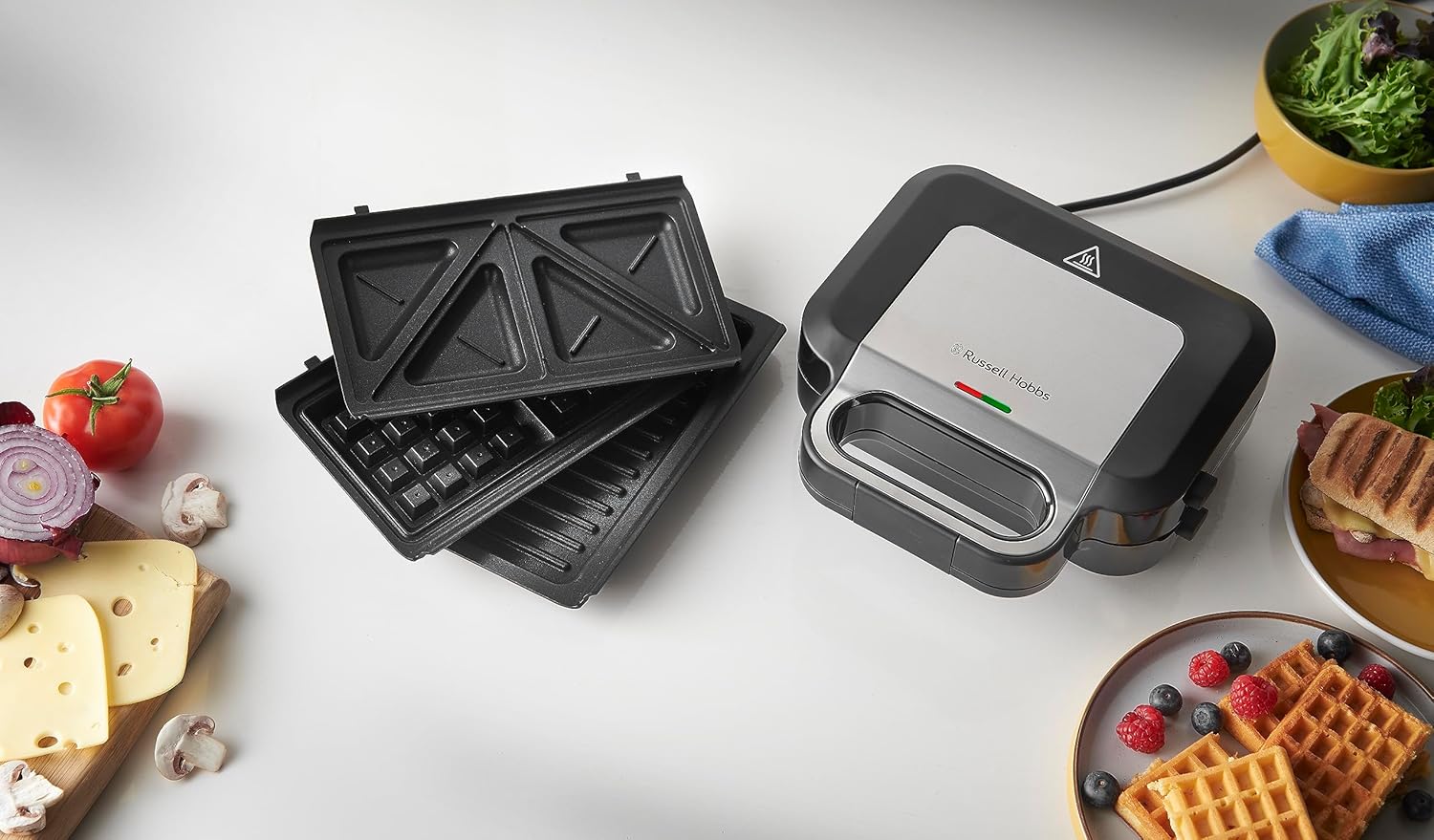 Russell Hobbs – Croque-Monsieur 3en1, plaques antiadhésives, extra profondes, 26810-56