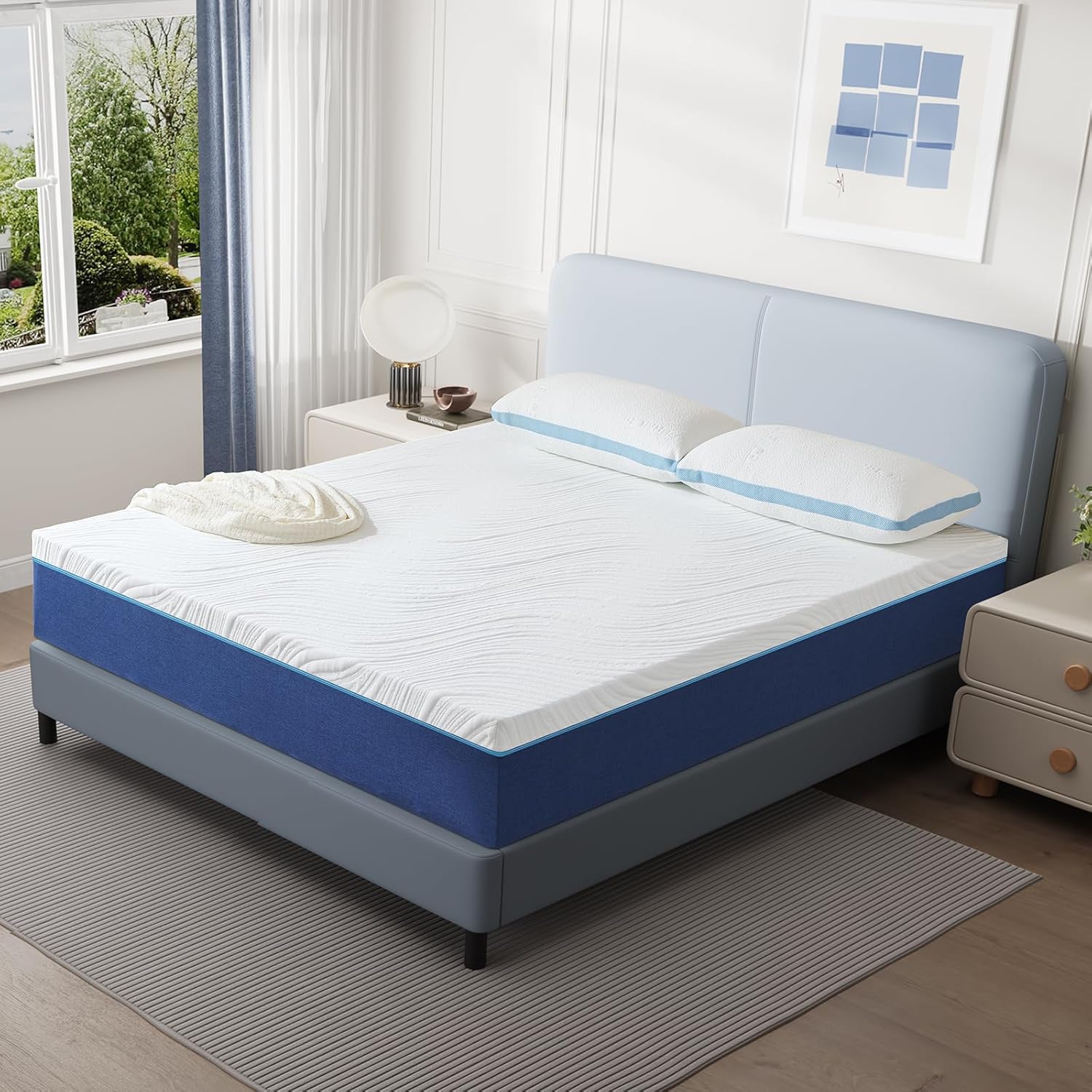 Matelas - mémoire de forme - 140x190 cm - 25 cm, 7 zones, réversible