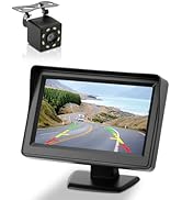 SUPAREE Caméra de recul 4,3" 1080P avec moniteur d'aide au stationnement arrière Caméra de recul